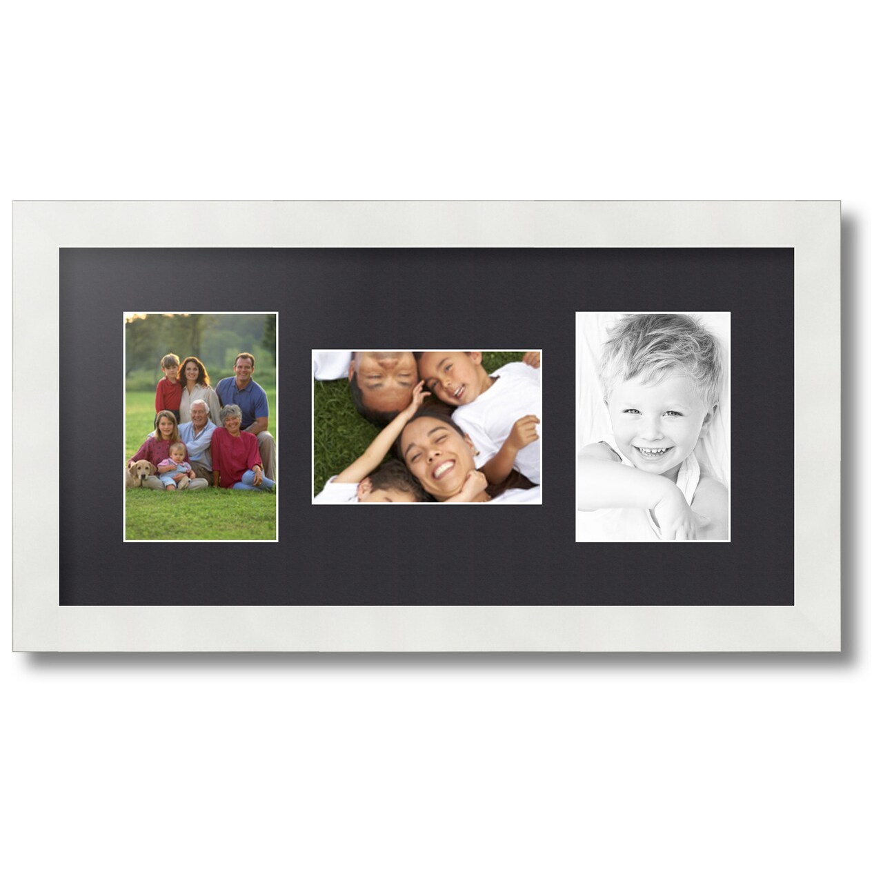 ArtToFrames Collage Photo Picture Frame with 3 - 4x6 inch Openings, Framed in White with Over 62 Mat Color Options and Regular Glass (CSM-3966-113)